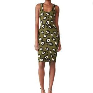 John + Jenn olive green leopard print Maurice dress size XS